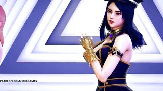 [MMD] PRODUCE48 - RUMOR Striptease Korean Dance Seraphine Gwen Caitlyn League of Legends