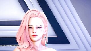 [MMD] PRODUCE48 - RUMOR Nude Kpop Dance Seraphine Gwen Caitlyn League of Legends