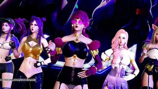 [MMD] BlackPink - PlayingWithFire Kpop Striptease Ahri Akali Kaisa Evelynn Seraphine KDA
