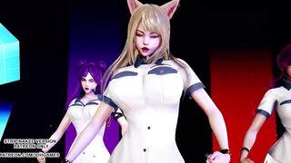 [MMD] ITZY - WANNABE Hot Kpop Dance Ahri Akali Evelynn Kaisa Seraphine League of Legends KDA