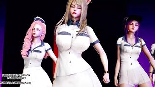 [MMD] ITZY - WANNABE Hot Kpop Dance Ahri Akali Evelynn Kaisa Seraphine League of Legends KDA