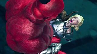 The lady swordsman went to the demon's castle to fight...