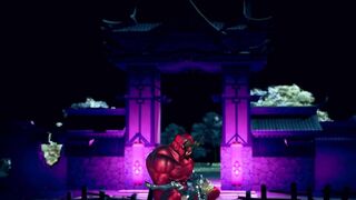 The lady swordsman went to the demon's castle to fight...