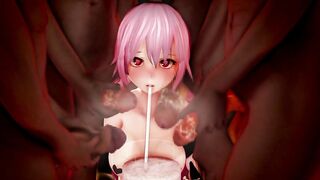 【MMD R-18 SEX DANCE】hot mouth thirsty for cum sweet intense pleasure ganbang [CREDIT BY] kaniwa
