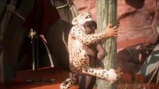 Realisitc furry suit domination