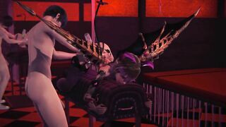 Double penetration with a vibrator and a strong succubus orgasm