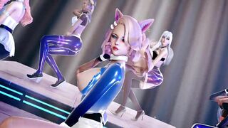 [MMD] EVERGLOW - ADIOS Hot Strip Dance Ahri Akali Evelynn Kaisa Seraphine KDA League of Legends