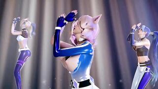 [MMD] EVERGLOW - ADIOS Hot Strip Dance Ahri Akali Evelynn Kaisa Seraphine KDA League of Legends