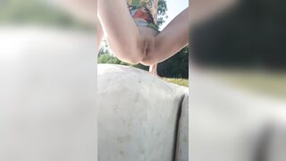 In Flemish Fields Crazy Naked swinging and smashing the camera