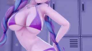 0472 -【R-18 MMD】Hololive Segs with Aqua in dressing room 更衣室での激しい一時 Iwara
