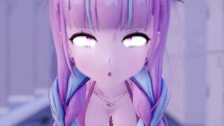 0472 -【R-18 MMD】Hololive Segs with Aqua in dressing room 更衣室での激しい一時 Iwara