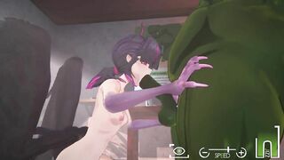Orc Massage [v0.6.2b] [Torch Studio] Elf rides a huge orc cock and gets cum