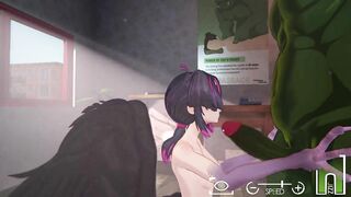 Orc Massage [v0.6.2b] [Torch Studio] Elf rides a huge orc cock and gets cum