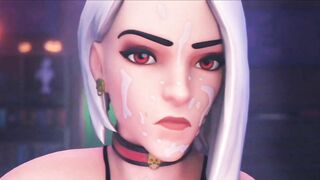 Futa Mercy Cum on Ashe's Face, Futanari Animation