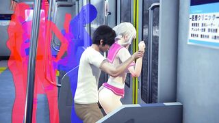 Schoolgirl fucked in the ass in the subway car