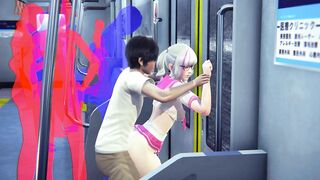 Schoolgirl fucked in the ass in the subway car
