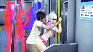 Schoolgirl fucked in the ass in the subway car