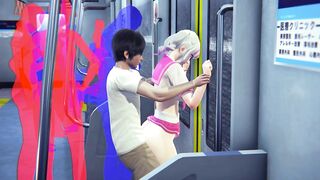 Schoolgirl fucked in the ass in the subway car