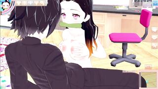 Nezuko Kamado Gameplay Hentai POV / Blowjob / Koikatsu Party / Kimetsu no Yaiba