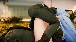 Ganyu Chan fuck by lvl 6 ugly Goblin clash of clan vs genshin impact 3d hentai who cum first cosplay