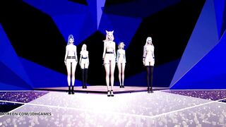 [MMD] STAYC - SO BAD Hot Nude Dance Ahri Akali Evelynn Kaisa Seraphine League of Legends KDA