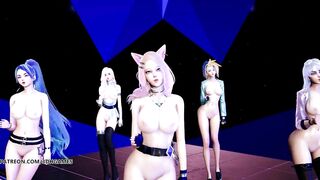 [MMD] STAYC - SO BAD Hot Nude Dance Ahri Akali Evelynn Kaisa Seraphine League of Legends KDA