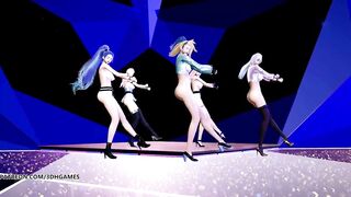 [MMD] STAYC - SO BAD Hot Nude Dance Ahri Akali Evelynn Kaisa Seraphine League of Legends KDA