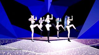 [MMD] STAYC - SO BAD Hot Nude Dance Ahri Akali Evelynn Kaisa Seraphine League of Legends KDA