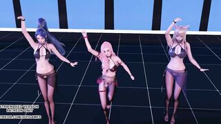 [MMD] Kara - Step Sexy Kpop Hot Dance Ahri Kaisa Seraphine KDA League of Legends