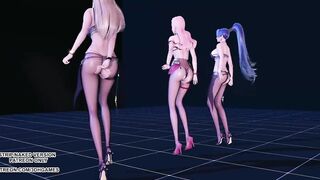 [MMD] Kara - Step Sexy Kpop Hot Dance Ahri Kaisa Seraphine KDA League of Legends