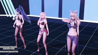 [MMD] Kara - Step Sexy Kpop Hot Dance Ahri Kaisa Seraphine KDA League of Legends