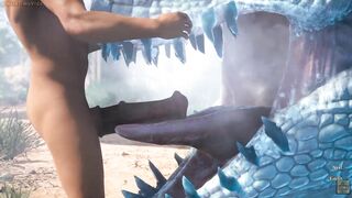 Guy dicked down a Huge Dragon