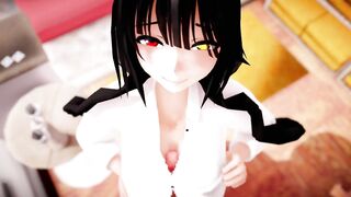 kurumi tokisaki sloppy titty fuck POV - 3D
