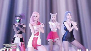 MMD G Reyish - KKILI KKILI Sexy Kpop Hot Dance Ahri Kaisa Seraphine KDA League of Legends