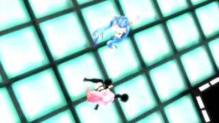 【SEX-MMD】KissKiss Miku x Futanari Luka sexdance【R-18】