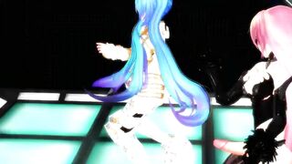 【SEX-MMD】KissKiss Miku x Futanari Luka sexdance【R-18】
