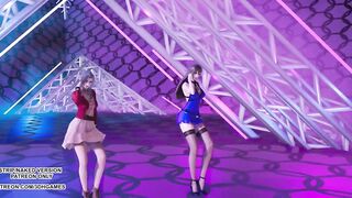 [MMD] T ara - NumberNine Aerith Tifa Lockhart Purple Dress Final Fantasy 7 Remake Hot Kpop Dance