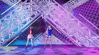 [MMD] T ara - NumberNine Aerith Tifa Lockhart Purple Dress Final Fantasy 7 Remake Hot Kpop Dance