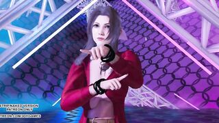[MMD] T ara - NumberNine Aerith Tifa Lockhart Purple Dress Final Fantasy 7 Remake Hot Kpop Dance