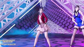 [MMD] T ara - NumberNine Aerith Tifa Lockhart Purple Dress Final Fantasy 7 Remake Hot Kpop Dance