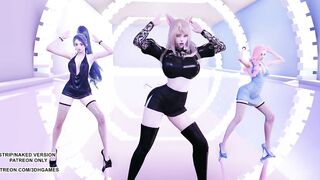[MMD] Stellar - Vibrato Ahri Seraphine Kaisa KDA League of Legends Hot Kpop Dance Erotic 4K 60FPS