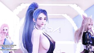 [MMD] Stellar - Vibrato Ahri Seraphine Kaisa KDA League of Legends Hot Kpop Dance Erotic 4K 60FPS