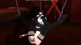 3D HENTAI Tied up 2b gets fingered in bdsm room