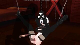 3D HENTAI Tied up 2b gets fingered in bdsm room