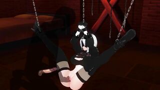 3D HENTAI Tied up 2b gets fingered in bdsm room