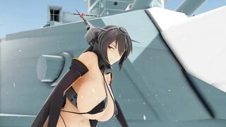 MMD KanColle Addiction Big Seven Nagato commander cum swallow 3d hentai