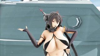MMD KanColle Addiction Big Seven Nagato commander cum swallow 3d hentai