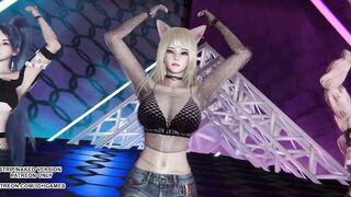 [MMD] ITZY - LOCO Ahri Akali Kaisa Evelynn Seraphine Kda Sexy Kpop Dance 4K 60FPS League of Legends