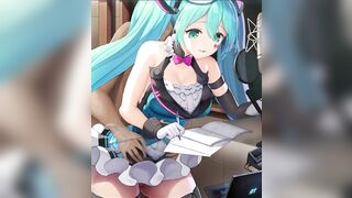 0055 -【R18-2D】Hatsuke Miku doing recording while getting fuck