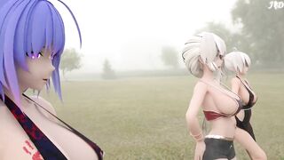 0054 -【R18-MMD】Azur Lane 碧蓝航线 St. Louis + Haku